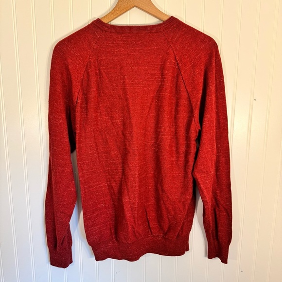 J. Crew Raglan Budded Men's Red 100% Cotton Business Casual Sweater Size Medium - Picture 6 of 12